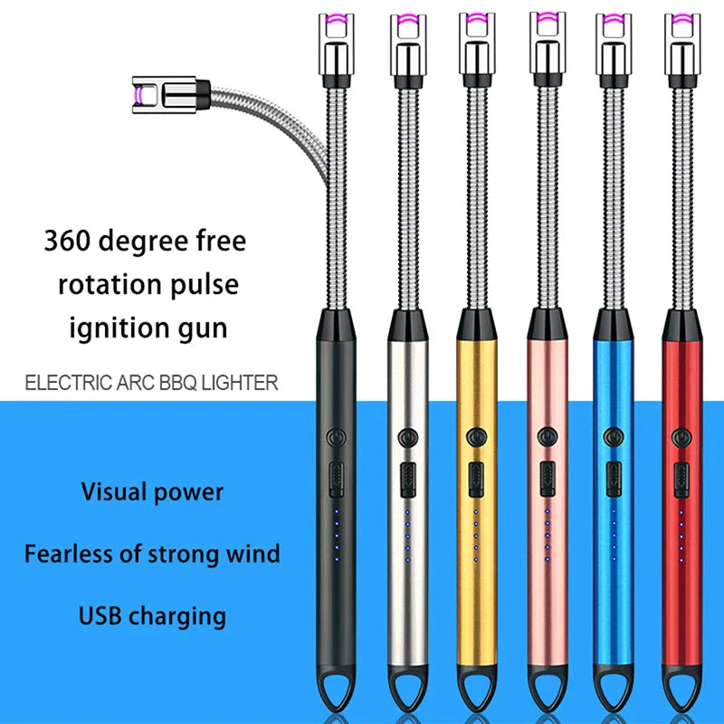 360° Rechargeable Electronic Lighter – Safe, Portable, and Eco-Friendly for Candles, Gas Stoves, and More