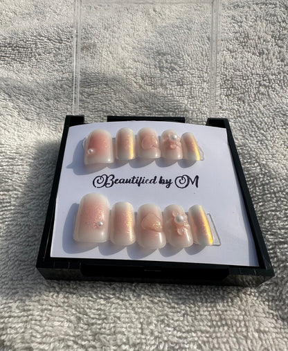 NM06: Cloudy Marshmallow Press On Nails 24 Pieces