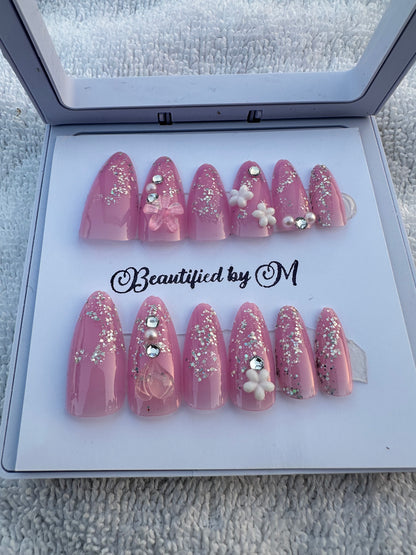 NM03: Pink Rush Gel Press on Nails