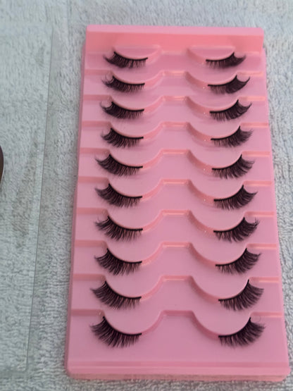 Natural/Fluffy Short Accent Half Eyelashes 10 Pairs