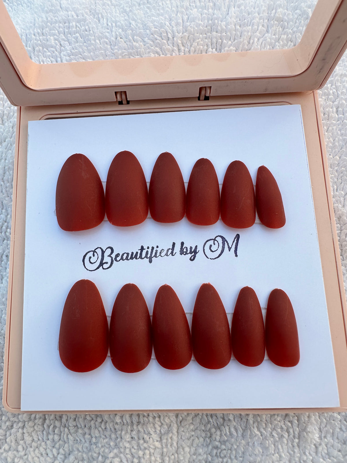 NM02: Matt Almond Shaped Press on Nails