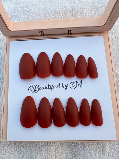 NM02: Matt Almond Shaped Press on Nails