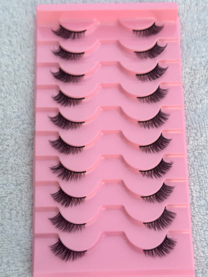 Natural/Fluffy Short Accent Half Eyelashes 10 Pairs
