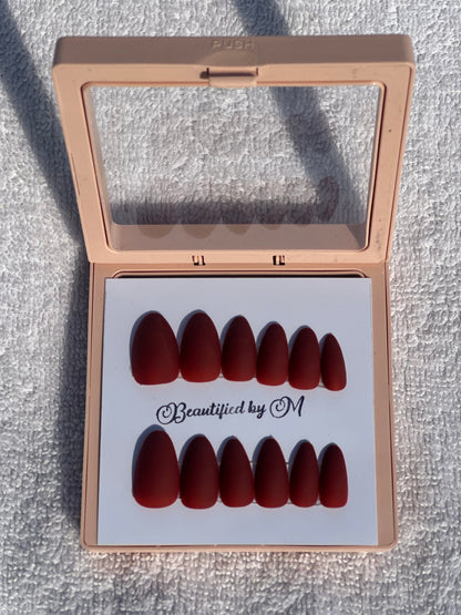 NM02: Matt Almond Shaped Press on Nails