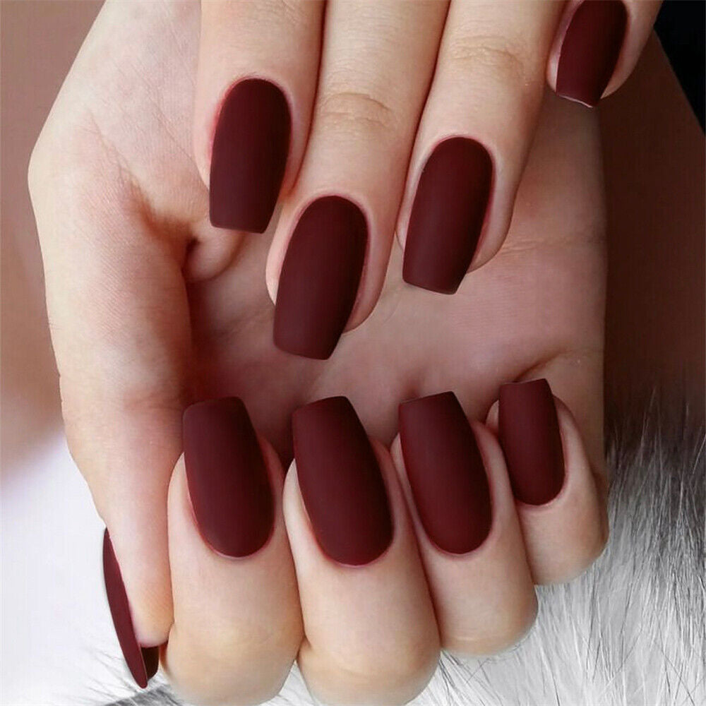 NM02: Matt Almond Shaped Press on Nails