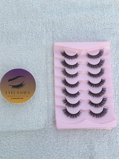 BM11: 7 Pairs Soft Natural Realistic Mink Eyelashes
